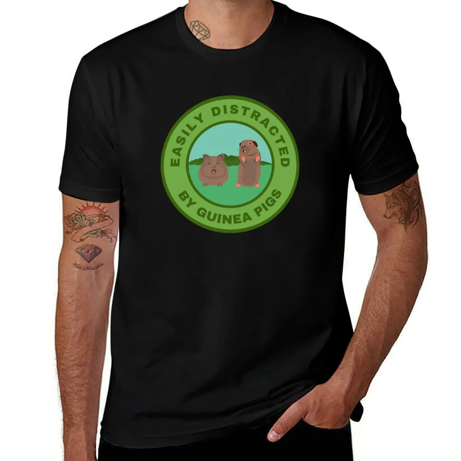 Easily distracted by Guinea Pigs T-Shirt man graphic t shirt T-Shirt