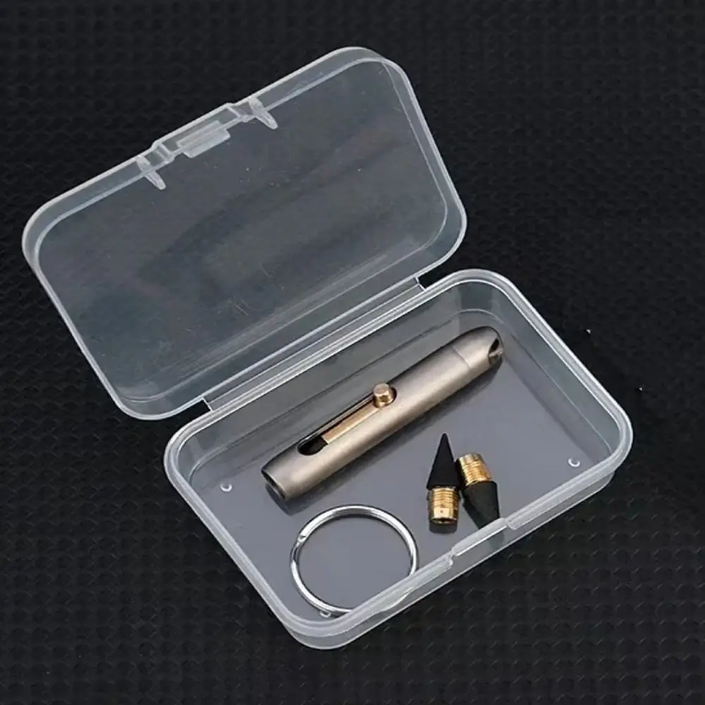 Titanium Alloy Mini Eternal Pen Light Weight Rust-proof Pocket Everlasting Pencil Reusable Erasable Pencil Keychain Pendant