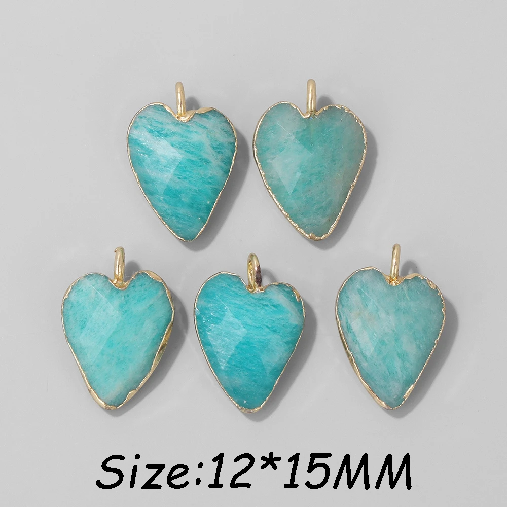 2Pcs Shiny Labradorite Heart Shape Pendants for DIY Jewellery