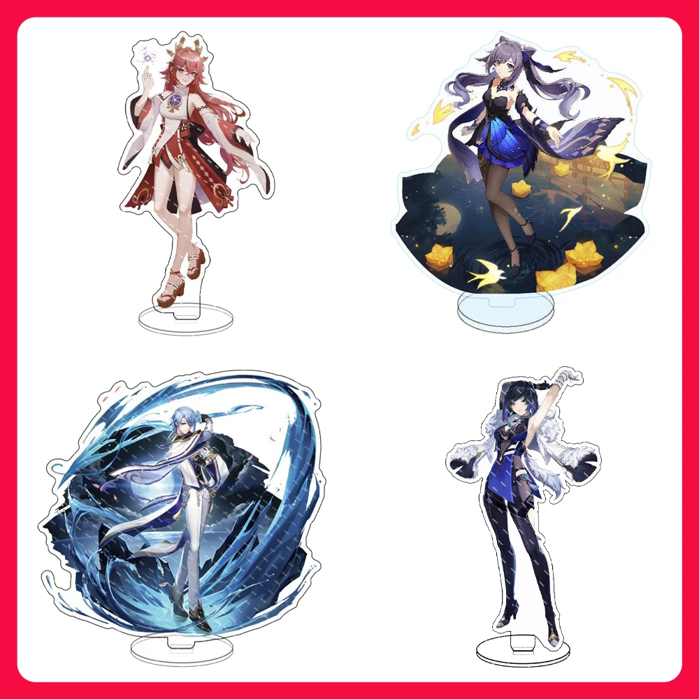 Genshin Impacto Anime Figura Modelo Placa, Scaramouche, Barbatos, Cyno, Xiao, Kaeya, Suporte De Acrílico, Decoração De Mesa, Sinal De Pé, Presentes De Fãs