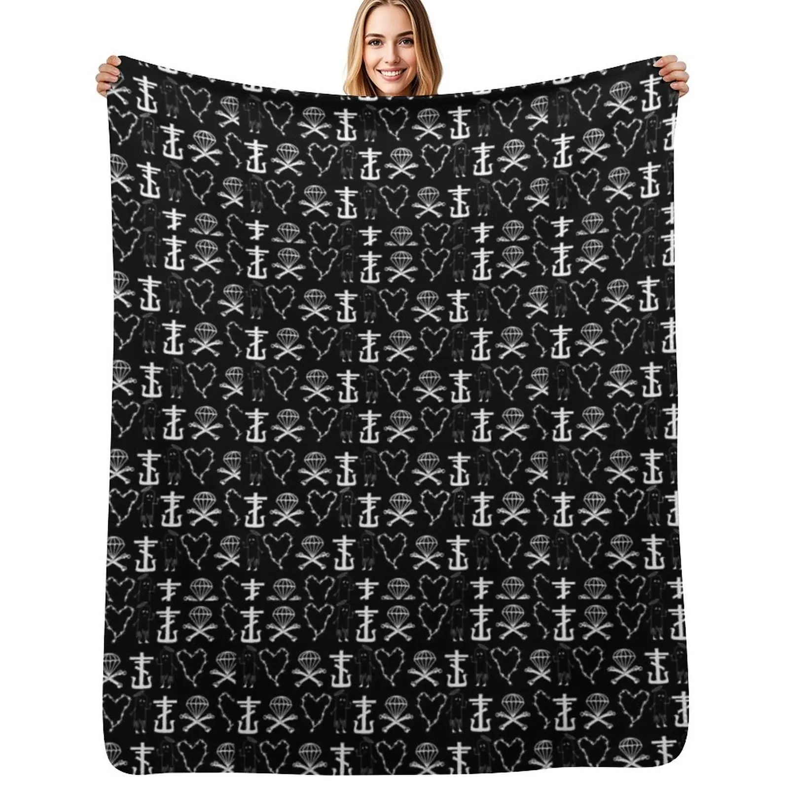 Frank symbols Throw Blanket Beautifuls Hairy Hairys anime Winter beds Blankets For Sofas Blankets