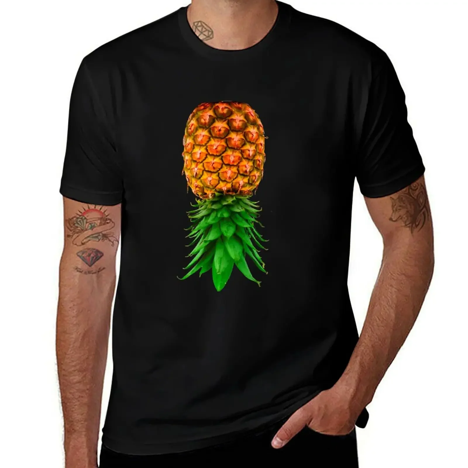 Upside Down Pineapple T-Shirt customizeds valentines clothes custom t-shirts T-shirts for men cotton