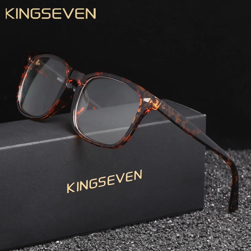 KINGSEVEN Blue Light Blocking Rectangle Glasses Transparent Lens Men/Women Anti-Blue Ray Eyewear Students Ultralight Eyeglasses