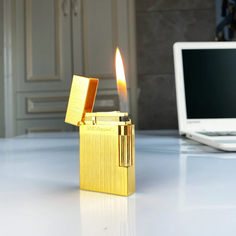 New commemorative edition single and double flame luxury lighter Ping Sound natural paint cigarette smoking butane lighter 16056