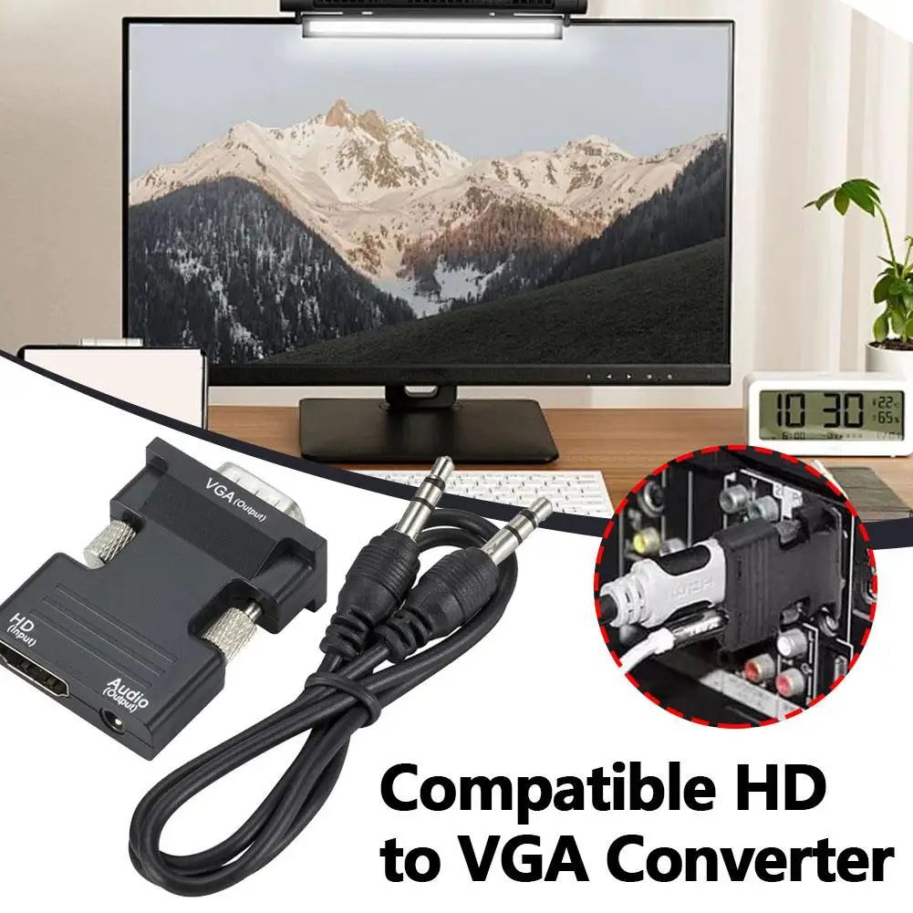 

HD 1080P HDMI-совместимый преобразователь VGA с адаптером 3,5 мм