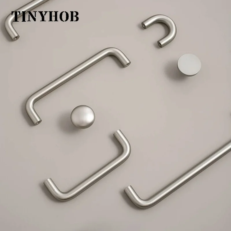 Brushed Nickel Cabinet Handles U‑Shape Drawer Pulls Modern Kitchen Cupboard Door Knobs Furniture Hardware for Wardrobe Closet