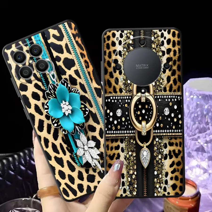 Luxury Leopard Flower Print Case for Huawei P20 P40 Lite P20 Lite 2018 P30 P20 Pro P Smart 2019 Funda Phone Cover