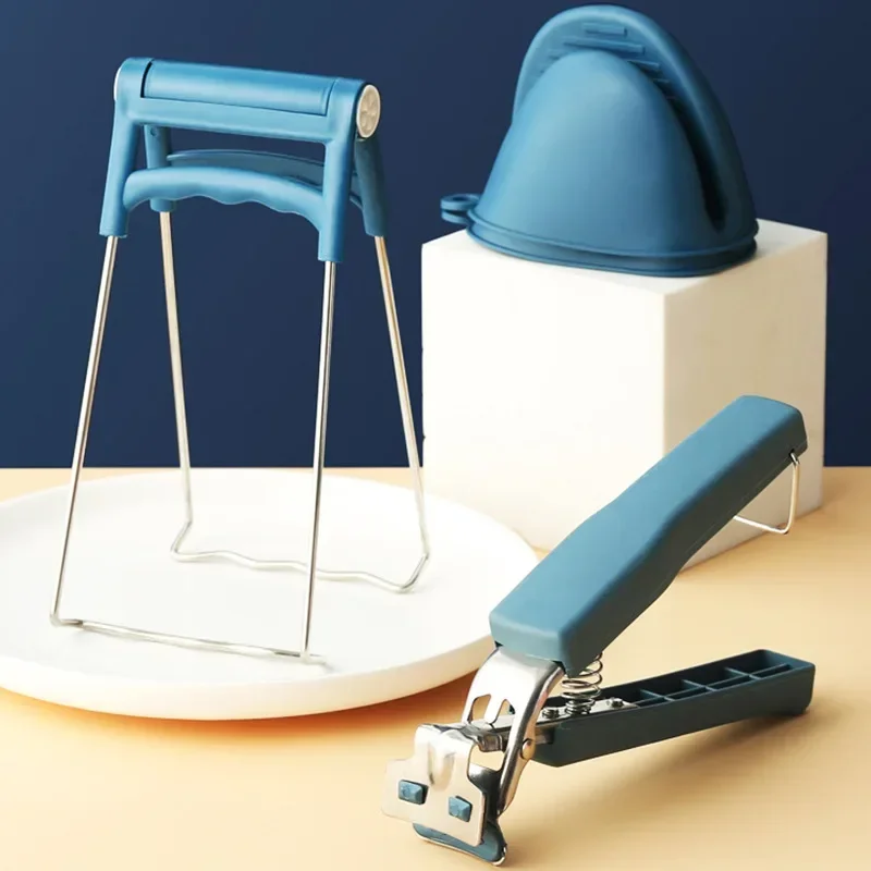 Obtenga un agarre en placas calientes y tazones con clips antiescaldado, soporte para platos antiescaldado de cocina, elevador de platos, juego antiescaldado