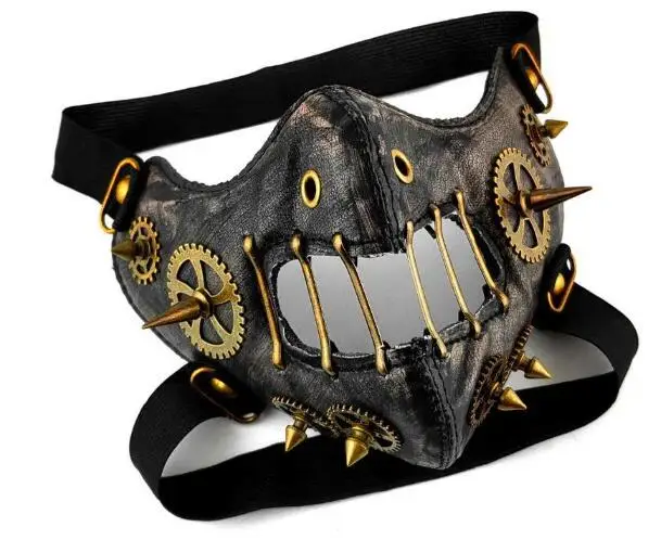 Men/Women Steampunk Retro Gothic Leather Mask Cosplay Gears Mask Pub Arena Veil Halloween Masks