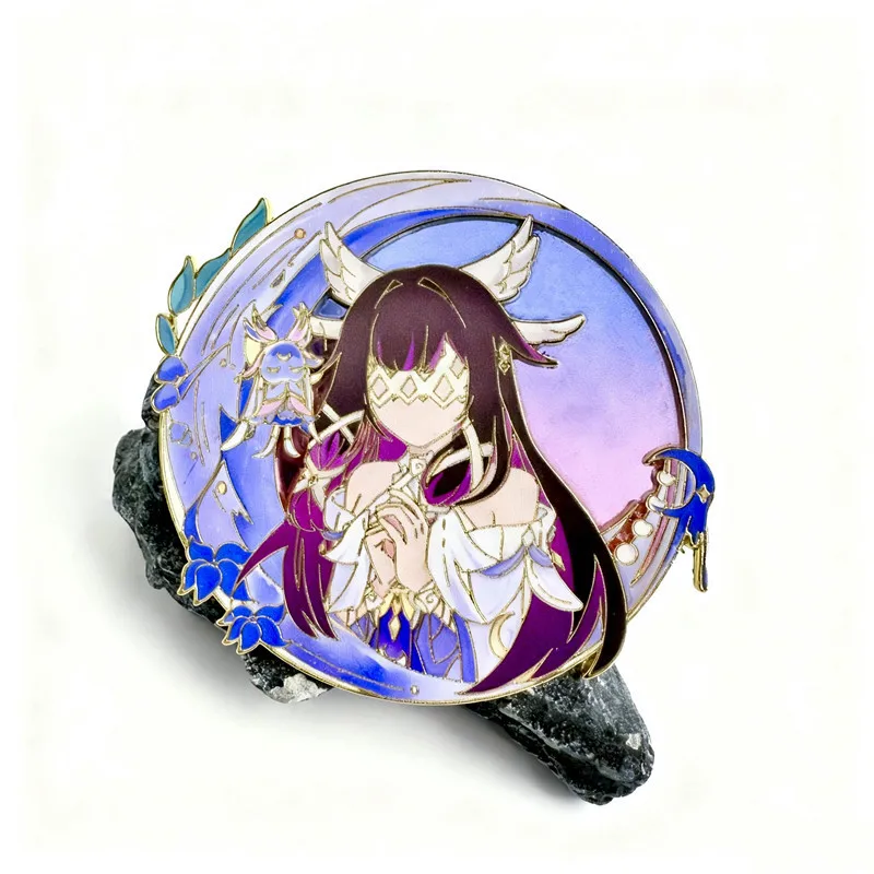Gneshin Impact Durin Abzeichen Cosplay Anime Columbina Damselette Kostüme Pin Honkai Cyrene Kawaii Broschen Freund Geschenk Home Decor – Detail 7