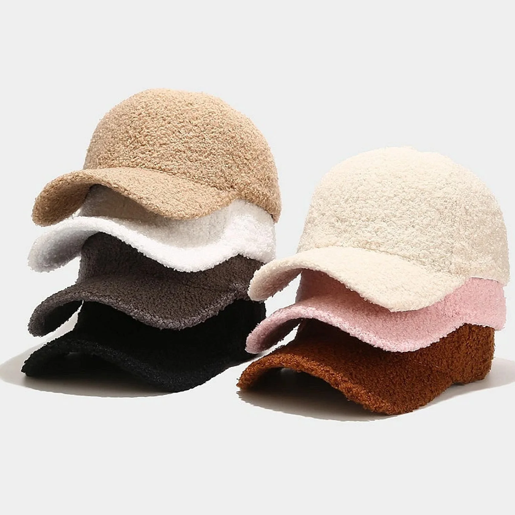 Cashmere Baseball Cap New Winter Windproof Lamb Wool Caps Warm Caps Women Men Plush Simple Hat Casual Comfortable Outdoor Hats