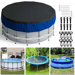 18Ft Round Pool Cover Oxford Fabric Winter Pool Solar Cover for Above Ground Pool Waterproof and Dustproof Swimming Pool Cover