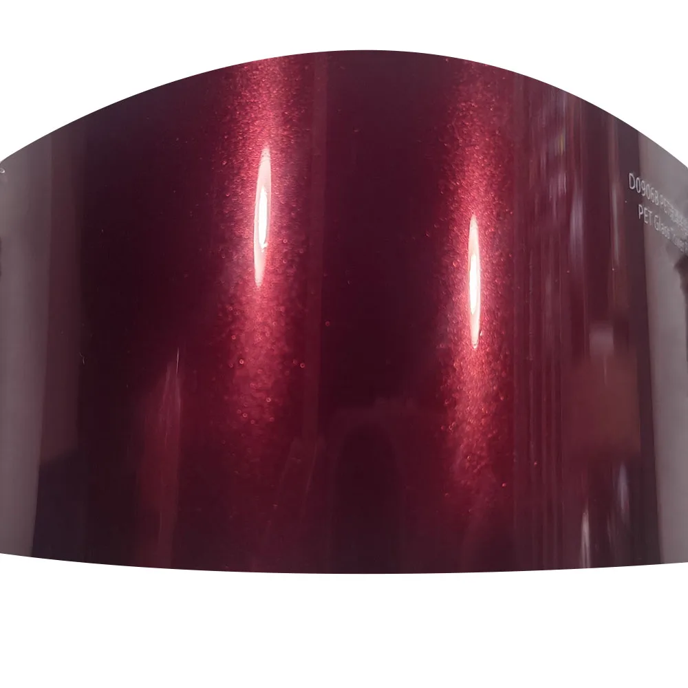 

Self-adhesive PET Super Glossy Metallic glass tower red Car Vinyl Wrap with Color Changing Protective Function