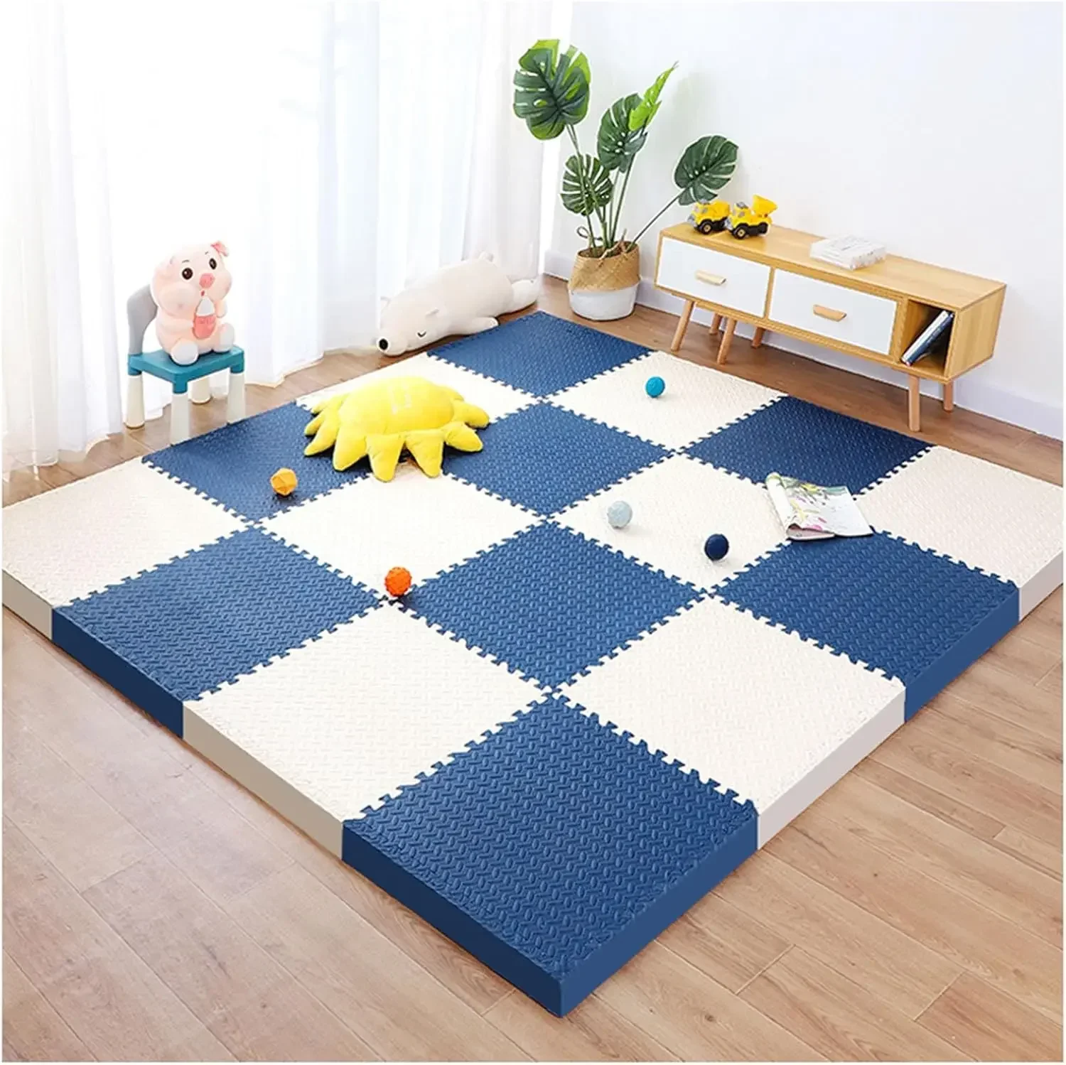 2.5cm/8Pcs Thick Nonslip Baby Crawling Play Mat Soundproof Puzzle Gym Mat for Children\'s Room and Eco-Friendly Puzzle Mat
