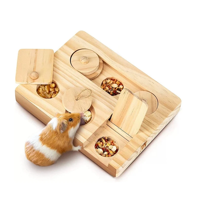 Guinea Pig Foraging Toys 6 In 1 Wooden Toys For Guinea Pig Educational Interactive Hide Treats Toys For Small Animal Durable