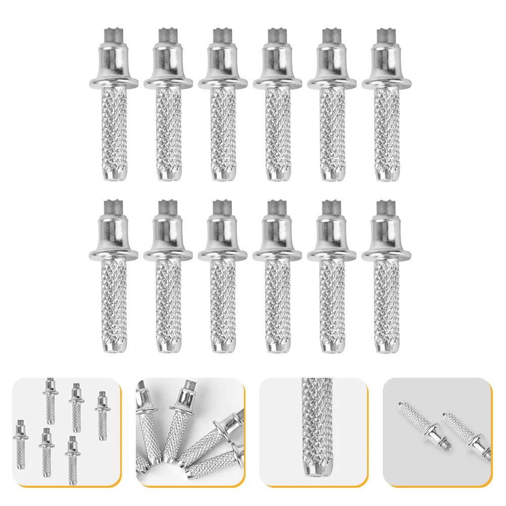 

12 Pcs Alpenstock Replacement Tips Trekking Pole Walking Stick Cane Silver Tungsten Steel Rod for