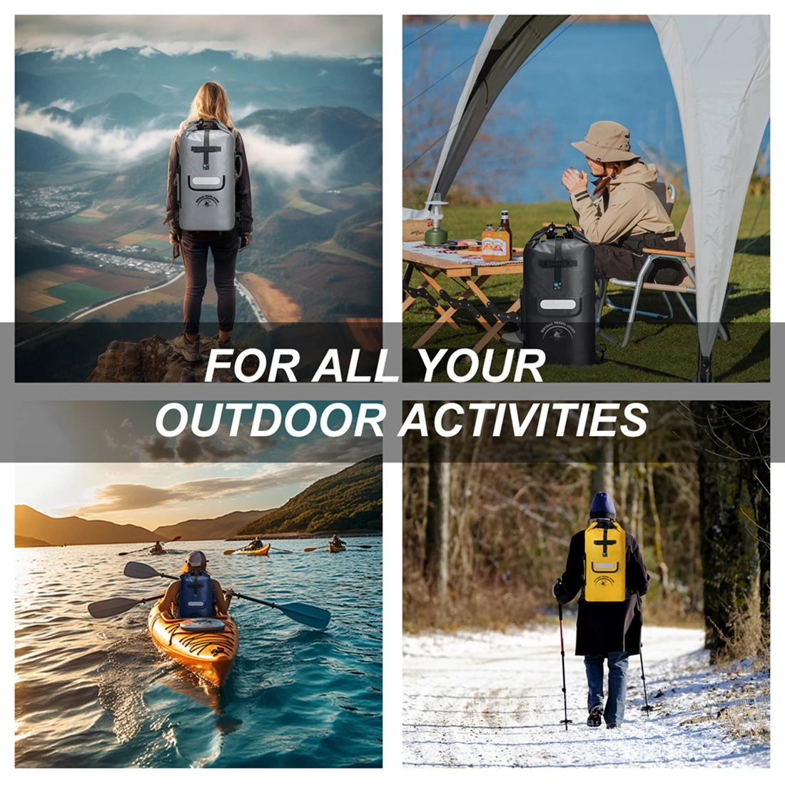 حقيبة Idrybag المقاومة للماء للنساء والرجال حقيبة ظهر جافة للرياضة والتجديف على الشاطئ والقوارب وحقيبة جافة وحقيبة ظهر مقاومة للماء