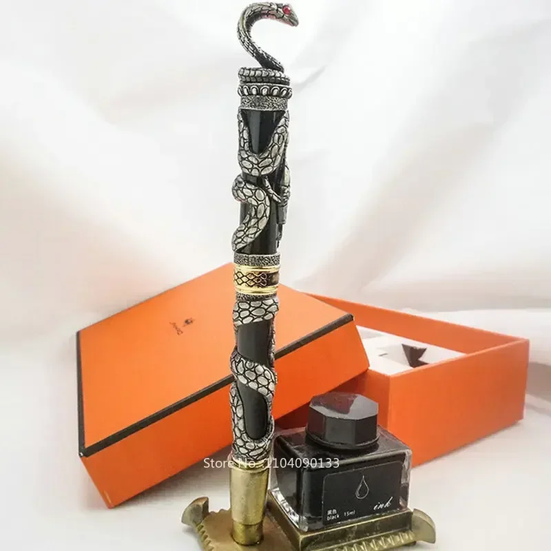

Горячая новинка: высококачественная металлическая перьевая ручка Jinhao в форме змеи, роскошная каллиграфическая ручка Iraurita Cobra с 3D-узором, новое перо 0.5 мм, офисные принадлежности