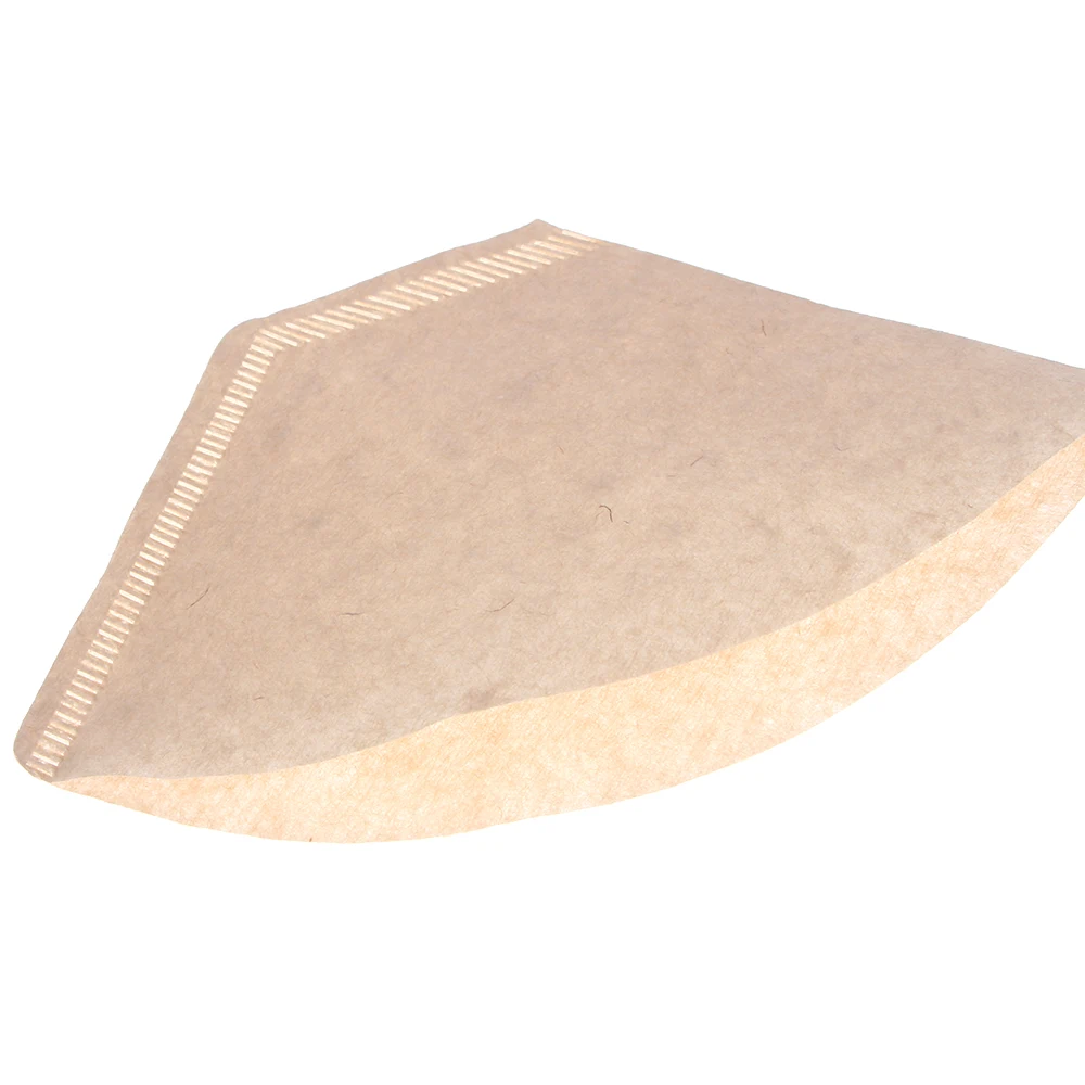 Substituição De Cafeteira De Madeira, Filtros Profissionais De Papel, Forma De Cone Crus, Gotejamento Filtro De Café, Ferramenta Espresso, 2-4 Cup, 100Pcs