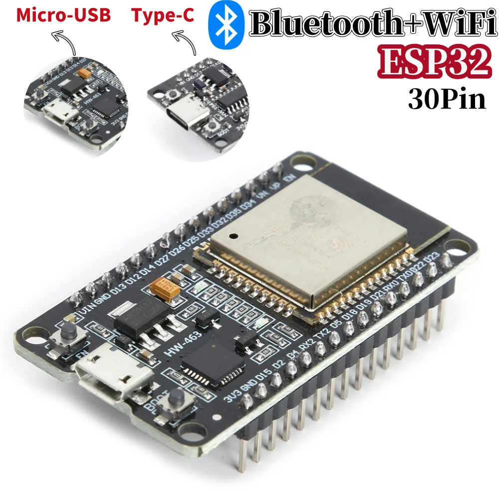 ESP-32S ESP-WROOM-32 ESP32 WiFi Bluetooth Development Board PCB Module with Antenna 30Pin ESP32-WROOM-32S 32D ESP 32