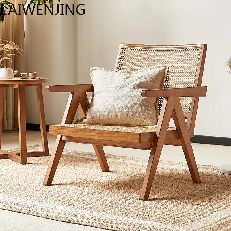 

MJY solid wood sofa chair living room tea chair small apartment leisure bed and breakfast seat with armrest