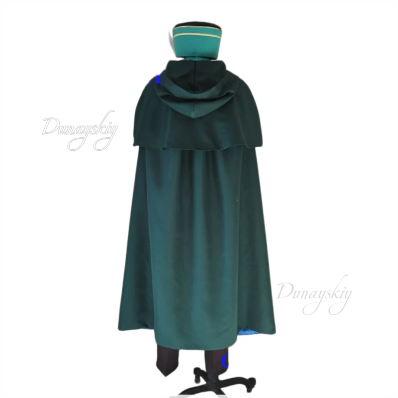 Re0 Otto Suwen Custom Made to Measure Cosplay Costume Wig Dark Green Cloak with Red Bow Teal Tunic Hat Brown Pants Full Set Cos - view 3