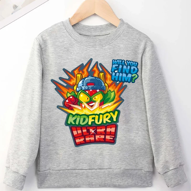 Toddler Boys Girls SuperThings Print Sweatshirts Autumn Round Neck Long Sleeve Pullovers Cartoon Fashion Long Sleeve Tracksuit