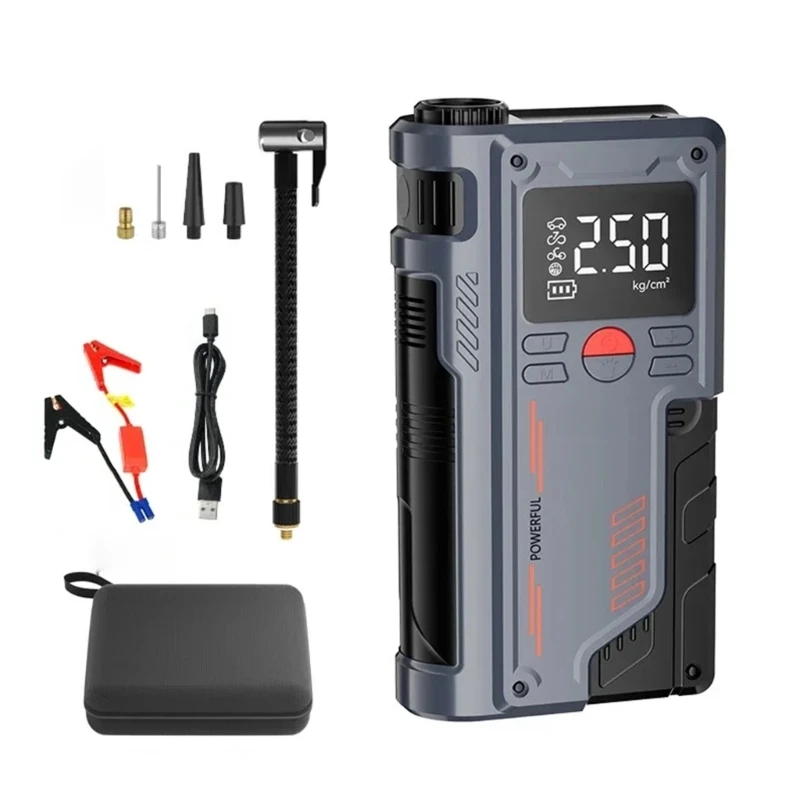 Tire Inflator 8000mAh Battery Booster Tire Air Compressor with Light Dropship