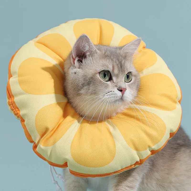 Cat Elizabeth Collar Pet Neck Cone Soft Wearing Resistant Cat Accessories Cats Wound Anti-Bite Surgery Healing Protective Collar