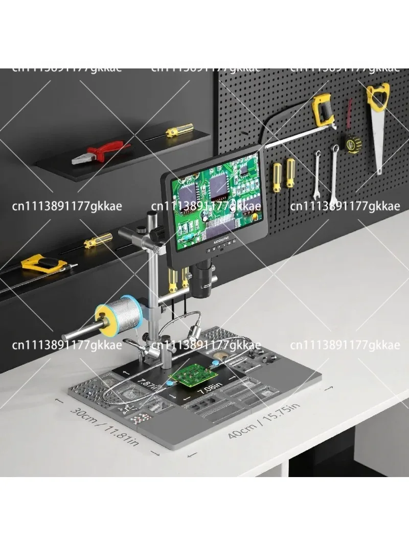 Trinocular HDMI Digital Microscope with 10 Inch Screen Extension Base for PCB Repair Soldering