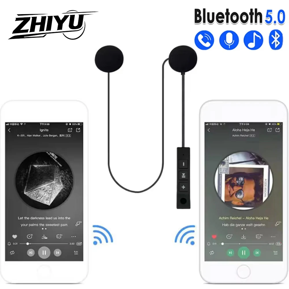 ZHIYU BT11 Bluetooth 5.0 Motorcycle Helmet Headset Wireless Riding Headphone Anti-interference Motorbike Waterproof Speaker
