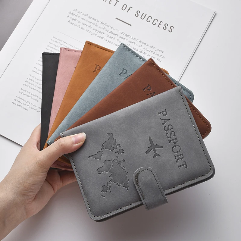 

Men Women PU Leather Travel Passport Cover Holder Case Ticket Wallet with Credit Card Holder Protector Cover