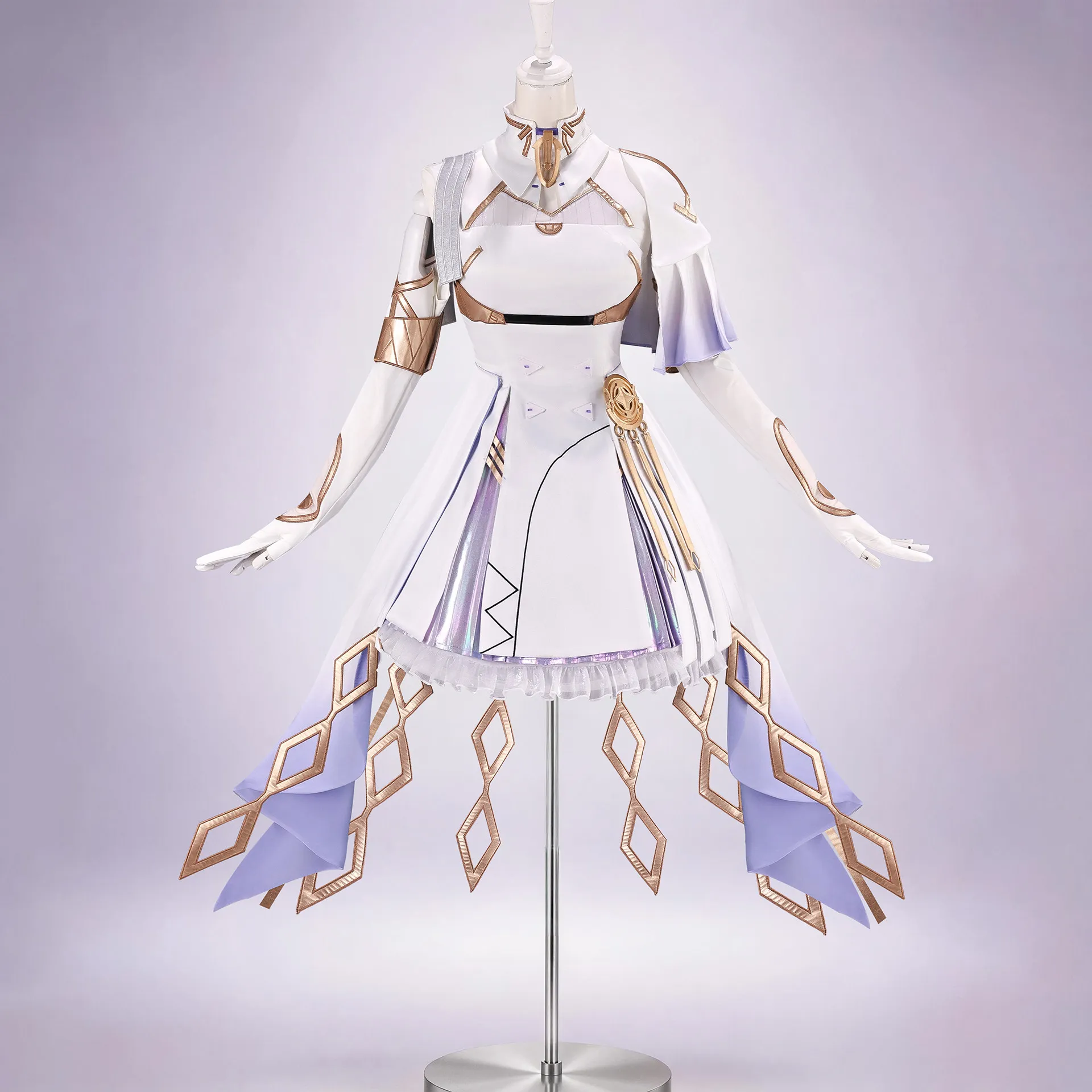 Concert Mornye Cosplay Game Wuthering Waves Costume Woman White Dress Prop Wig Set Halloween Party Play Outfit