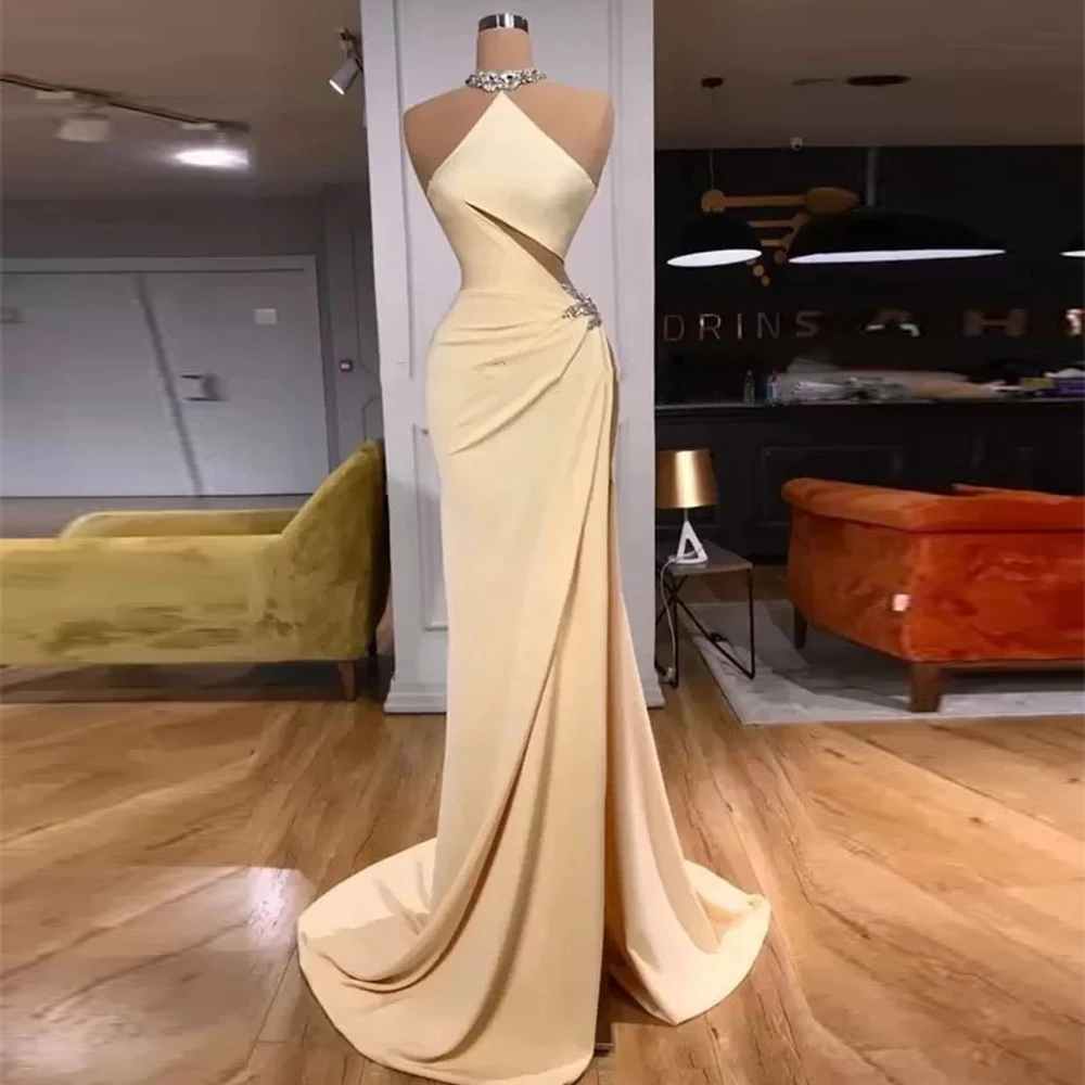 Luxury Evening Dresses Women Sexy Mermaid Elegant Off The Shoulder Sleeveless High Split Mopping New Customized Party Prom Gowns