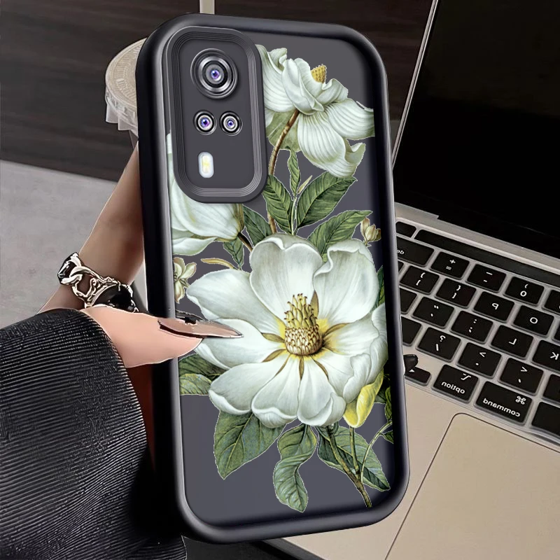 Flower Painted Phone Case For Vivo Y33 Y51 Y51a Y31 2021 Y53s Silicone Anti Drop Soft Cover Funda