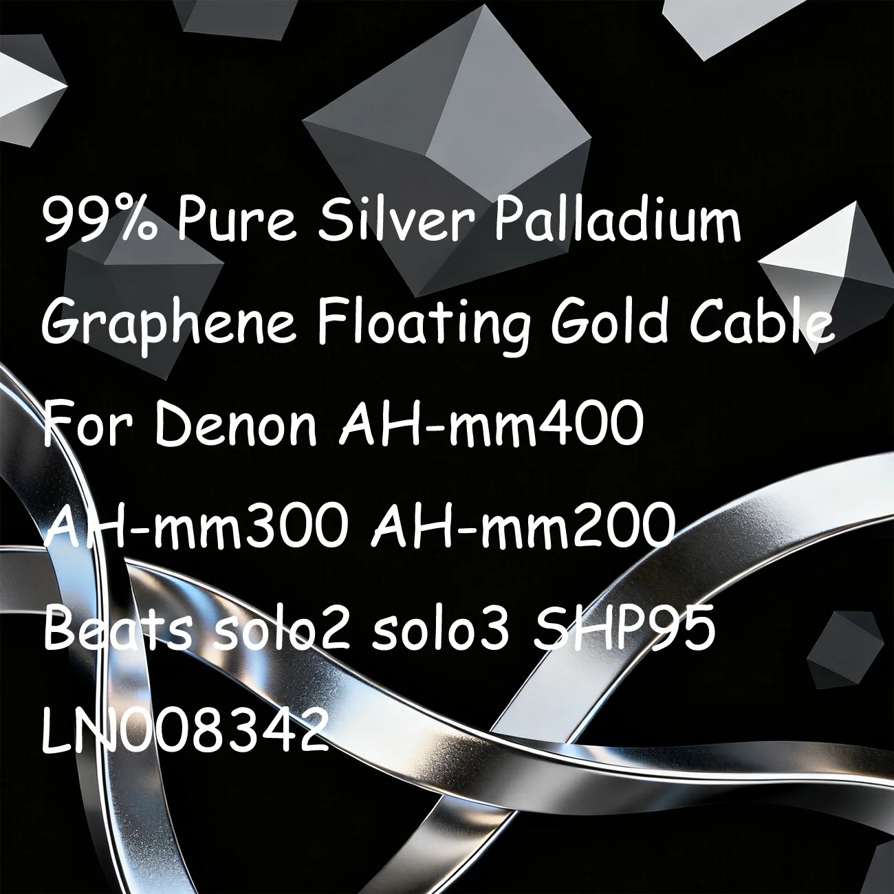 

99% Pure Silver Palladium Graphene Floating Gold Cable For Denon AH-mm400 AH-mm300 AH-mm200 Beats solo2 solo3 SHP95 LN008342