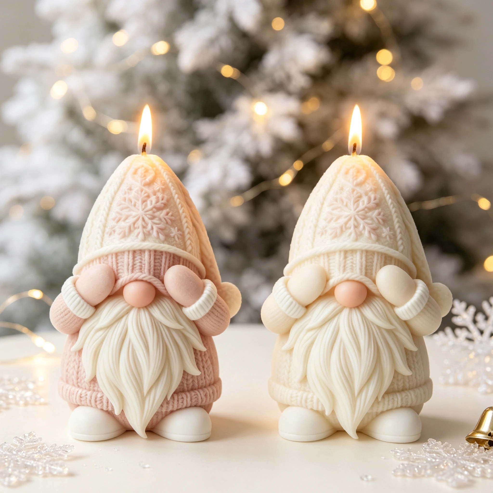 Home Fragrance Rituals - 3D Bebaarde Gnome Dwerg Kerstkaars Siliconen