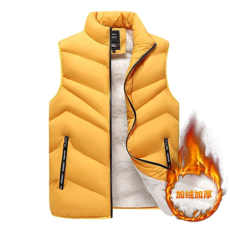 Women's Thick Zipper Stand Collar Solid Color Loose Fit Sporty Casual Vest No Hood Washed Finish Lightweight Outerwear with