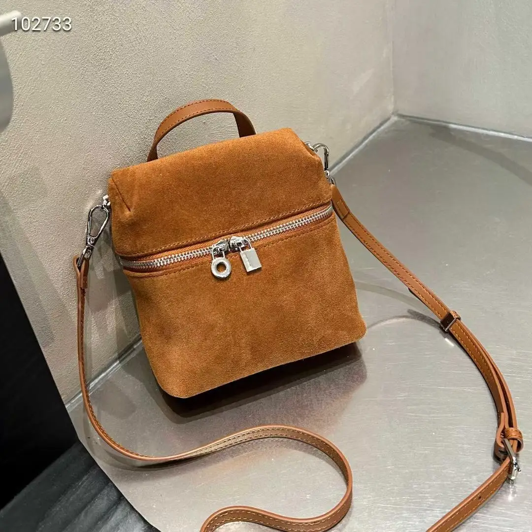 Mini Women Cross-body Bag Vintage Small Shoulder Bag Suede and Cow Leather Handbag