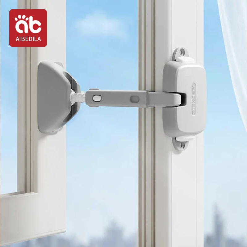 AIBEDILA Window Safety Door Lock Buckle Children Protection High-Rise Anti Fall Windproof Fixed Limiter for Window Opening