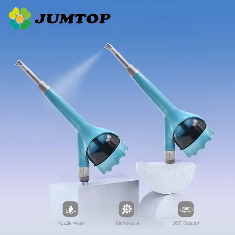 JUMTOP Dental Air Polisher Teeth Polishing Sandblasting Machine Air Abrasion System with Water Spray Turbine Powered Sandblaster