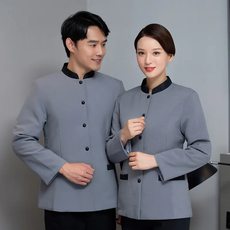 Autumn Winter Cleaning Uniform Thickened Cotton Hotel Guesthouse Housekeeping School Property Cleaner Aunt Work Long Sleeve