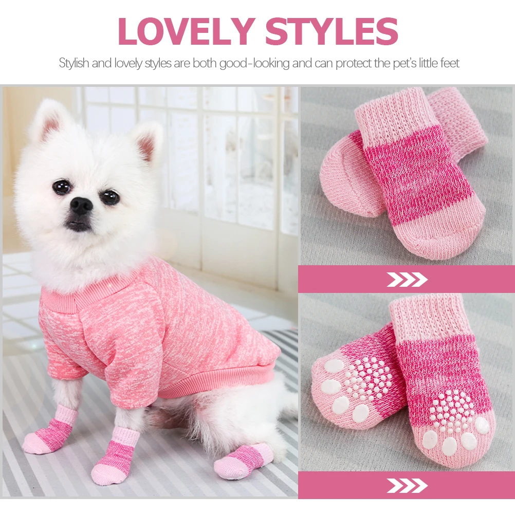 

2 Sets Pet Socks Dog Protector Comfortable Anti-slip Non-slip Elastic Elasticity