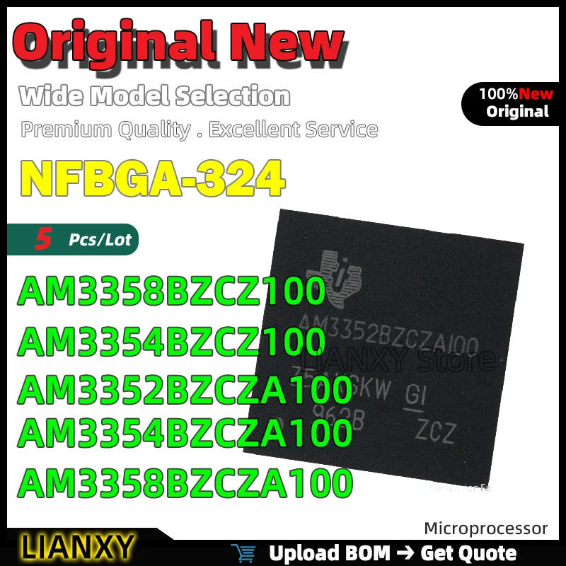 

5pcs NFBGA-324 AM3358BZCZ100 AM3354BZCZ100 AM3352BZCZA100 AM3354BZCZA100 AM3358BZCZA100 Microprocessor New Original