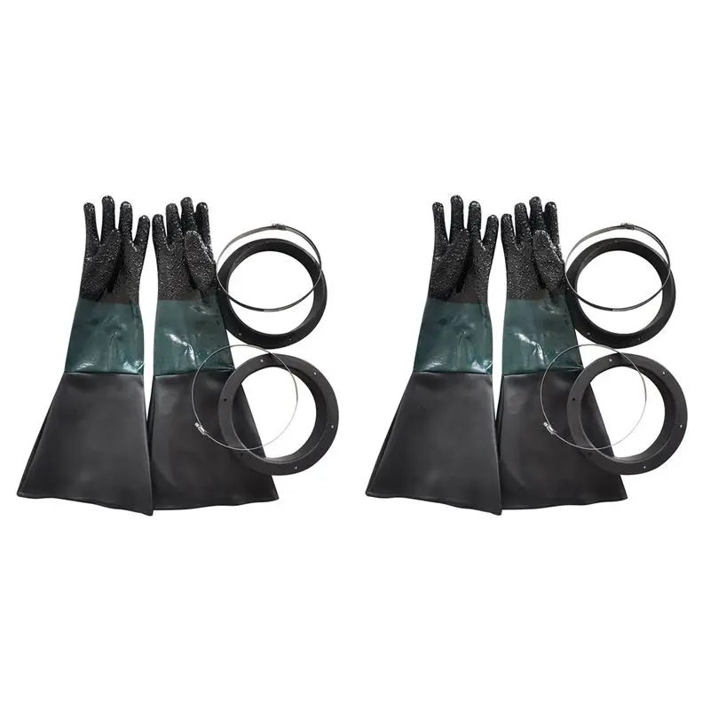 AB11-4X Sandblasting Gloves Sand Blaster Blasting Gloves With O Rings For Sandblast Cabinet Sandblasting Gloves 23.6 Inch