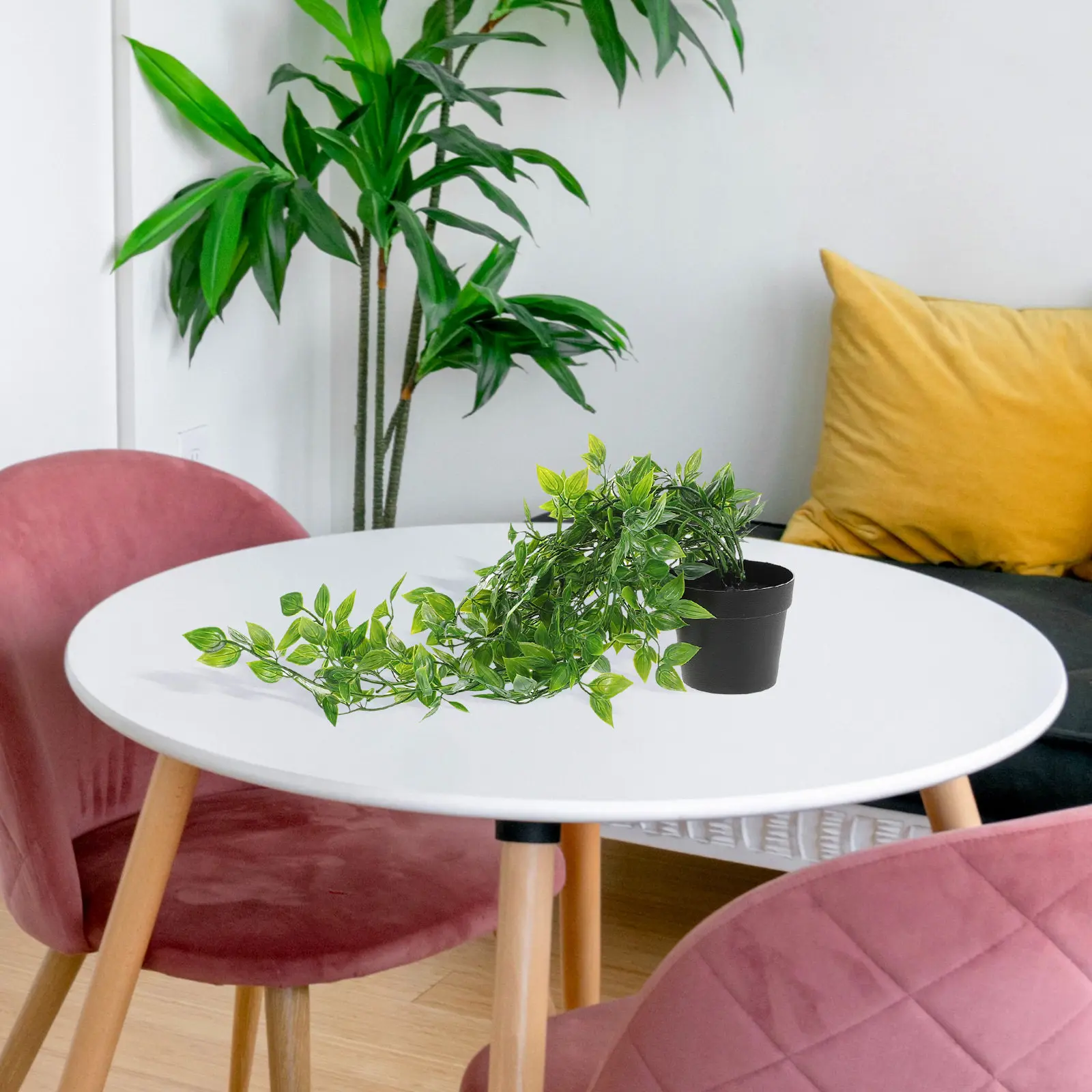 2Pcs Realistic Artificial Hanging Plants Faux Potted Simulation Plant Indoor Decor Office Home Hanging Fake Plants for Shelf and