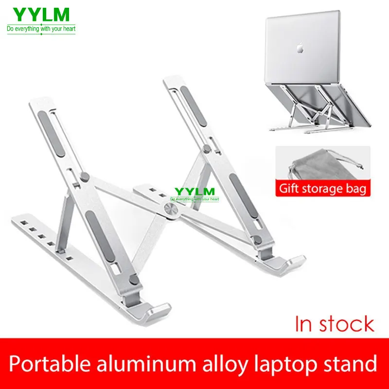 YYLM N3 Desktop Portable Aluminum Alloy Laptop Stand Foldable Heightened For iPad Bracket Notebook Metal Cooling Base In Stock