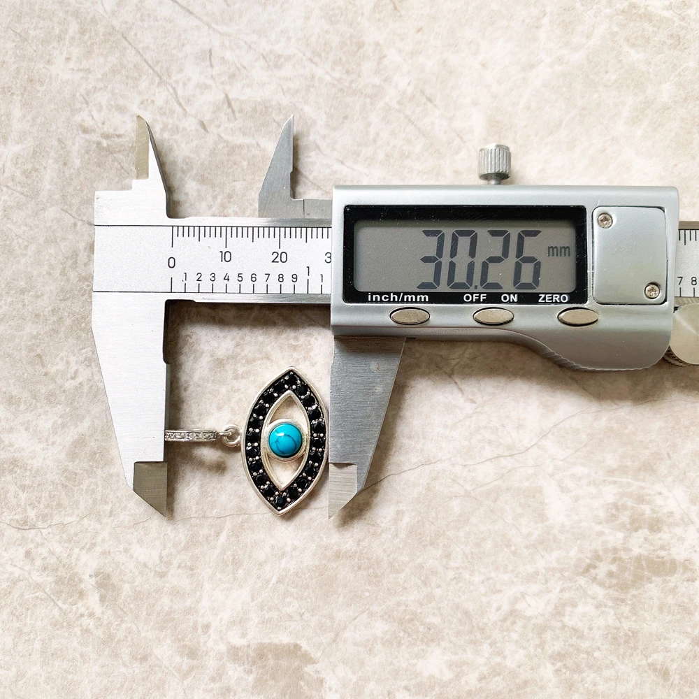 925 Sterling Silver Blue Turquoise Turkey Eye Charm Pendants New Fashion Vintage Lucky Gift Jewelry Accessories For Women Men