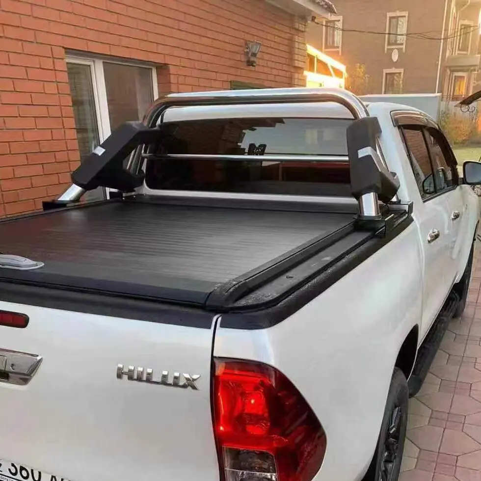 4X4 Pickup Truck accessories aluminium retractable tonneau cover for Hilux Revo waterproof hard roller Shutter lid