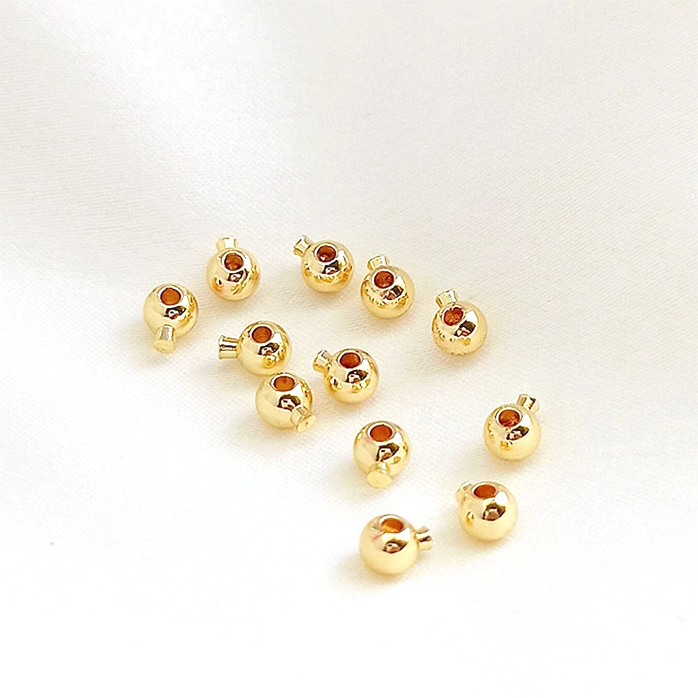 10 Pieces Brass Coated Gold Circular Snap Fastener Positioning Bead DIY Makes Fashionable Jewelry Closing Connection Accessory